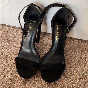 Lulus Ankle Strap Black Heel 5.5